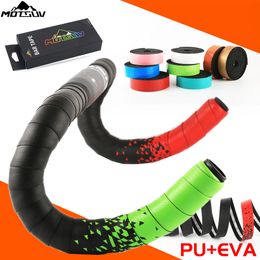 Bike Handlebars Components MOTSUV Bicycle Handlebar tape Road bike Camouflage handle belt warp with bar plugs 1 pair PUEVA racing Grip bicycle Accessories 230824