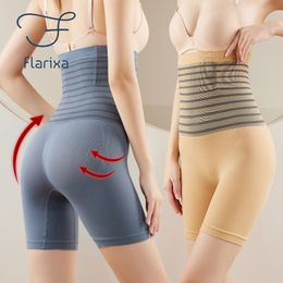 Women's Shapers Flarixa High Waist Flat Belly Panties Plus Size Seamless Shorts Body Shaping Boxers XXL Safety Slimming Underwear 230825