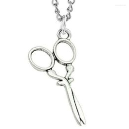 Pendant Necklaces Sewing Machine Scissors Yarn Ball Knit Necklace Vintage Alloy Needle Statement Chain Choker Women Jewellery Gifts Bijoux