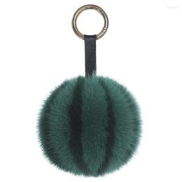 Keychains Cute Fur PomPom Watermelon Keychain Keyring Fashion For Car Keys Luxury Bag Charm Handbag Pendant Porte Clef Gift Elegant