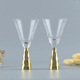 Wine Glasses Gold Goblet Champagne Glass Crystal Red Cup Suit Bubble Edge