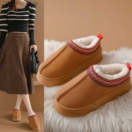 Women Winter Snow New Retro Warm Suede Leather Lazy Loafers Woman Lady Female Flat Bottine Botas Boots Shoes 36-40 T230824 71F45 D438f