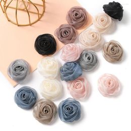 Decorative Flowers Brooch Faux 5Pcs Fake Yarn Flower 3D Non-fading DIY Hairpin Clothing Party Favours