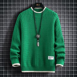 Men's Sweaters Christmas Sweater Men Knitted Sweater Men Harajuku Stripe Pattern Knitted Pullover Vintage O-Neck Winter Sweaters S-4XL 230824