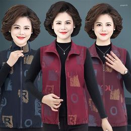 Women's Vests Women 2023 Spring Autumn Korean Middle-Aged Mother Sleeveless Fashion Casual Female Waistcoat Jackets Clothing X83