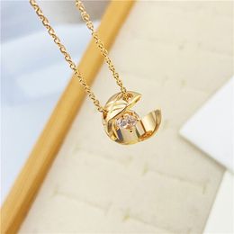 T GG Necklaces Jewelry Pendant Necklaces Designer Gold Charm Necklace for Women Luxury Rhombic Pattern Moon Stars Jewelry Diamond Chain Valentine