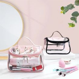 Cosmetic Bags Clear Bag Makeup Toiletry Wash Transparent PVC Zipper 517D