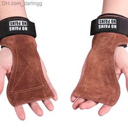 1 Pair Cowhide Weight Lifting Training Gloves Palm Protection Anti-cocoon Wearable Barbell Horizontal Bar Fitness Gym Equipment Q230825