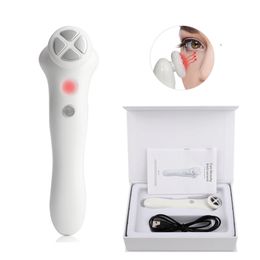 Face Care Devices Portable 2 in 1 Eye Massager Vibrator RF EMS Micro Current Dark circles corrector Bags Removal Anti Ageing 230825