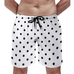 Men's Shorts Classic Polka Dot Gym Summer White Black Polkadots Retro Sports Fitness Beach Men Fast Dry Fashion Trunks