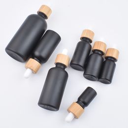 Wholesale 5ML 10ML 15ML 30ML 50ML 100ML Black Dropper Bottle Glass Aromatherapy Refillable Bottle For Essential Massage Oil Container