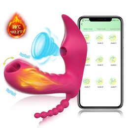 Adult Toys Bluetooth APP Dildo Vibrator Female Wireless Long Distance Remote Control Sucker Clitoris Stimulator Sex for Woman 230824
