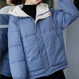 Women's Down Soft Texture Classic Hooded Lady Puffer Cotton Coat Short Type Jacket Long Sleeve Clothing