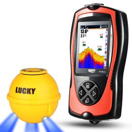 Fish Finder Lucky Sonar F1081CWLA Rechargeable Wireless Sensor 45M Water Depth Echo Sounder Fishing Portable 230825