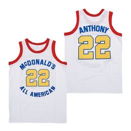 SL Carmelo Anthony All American Basketball Jersey White Size S-XXL