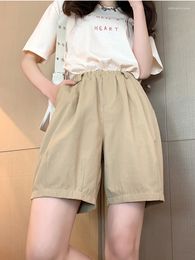 Women's Shorts SURMIITRO S-5XL Plus Size Women 2023 Summer Korean Fashion Cotton Loose Khaki Black High Waist Short Pants Female