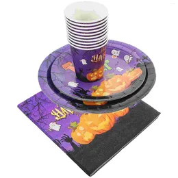 Dinnerware Sets 1 Set Of Halloween Party Kit Paper Plate Cups Napkins Supplies Decorations