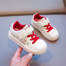 Sneakers Toddler Girls White Shoes Spring and Autumn Cartoon Rabbits Cute Round-toe Kids Fashion Soft Hook Loop Baby Boys Sport Shoes L0825