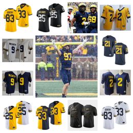 Michigan Wolverines Football jersey 94 Kris Jenkins 1 Ja'Den McBurrows 51 Brooks Bahr 13 DJ Waller Jr. 99 Cam Goode 15 Ernest Hausmann 89 Alessandro Lorenzetti 4 Pollard