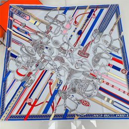 Scarves Melt Print Twill Silk Scarf Women 90CM Square Scarves Wraps Shawl Luxury Brand Hijabs Bandana Handmade Curled Silk Head Scarf 230825