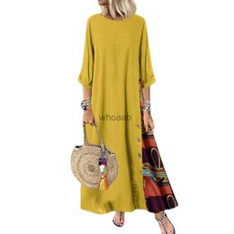 Summer Dresses Vintage Dress for Women Long Dress Loose Fashion Casual Elegant Women Clothing Clothes Streetwear Cotton Linen HKD230825