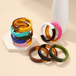 Bangle Charms Fashion Round Big Bangles For Women Vintage Jewelry Acrylic Resin Cuff Bracelets Girls Female Trendy Gifts