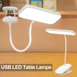 360 Flexible Led Desk Lamp with Clip Foldable USB Reading Lights Dimming Bedroom Table Lamps Office Work Study Night Light HKD230824