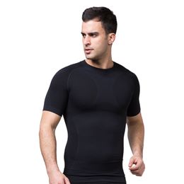 Waist Tummy Shaper Men's Compression Shirt Body Shaper Slimming Short Sleeve Abdomen Undershirts 230824