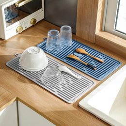 Table Mats INS Water Philtre Silicone Drain Mat Non-Slip Dining Placemat Heat Insulation Kitchen Pot Thickened Pad