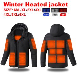 Men's Jackets Heated Jacket USB Intelligent Dual Control Switch 4-11 Zone Heated Jacket Men's Women's Warm Cotton Jacket with Removable Hood 230824