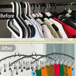 Hangers 2Pcs Multi Clip Hanger Space Saving With 10 Clips Windproof Traceless Legging Organizer Home Supplies