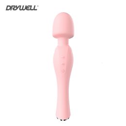 Vibrators DRYWELL 20 Speeds Powerful Magic Wand Sex Toys For Women Female Vibrator Clitoris Stimulator Silent Couple for Adults 18 230824