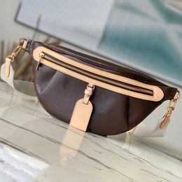 7A Fashion Belt Bags Bumbag Men High Riser With Tag Crossbody Handbag Classic Canvas Chest Bag Double Zipper Wide Embroidered Shoulder Strap Sports 46784 38cm L365