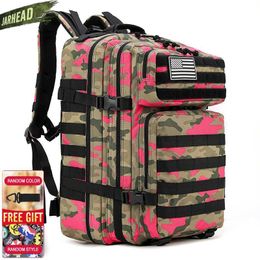 Outdoor Bags 45L Outdoor Camouflage Tactical Backpack Menwomen Multi-purpose Rucksack Cycling Hiking Sports Army 3P Knapsack 230825