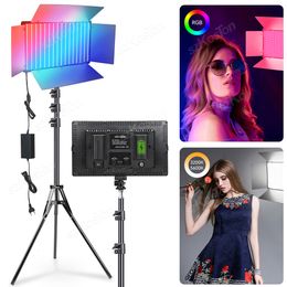 Other Flash Accessories P o Studio Portable Lamp Fill Panel Light RGB Video P ography Selfie LED Camera for Youtube Live Streaming 230825