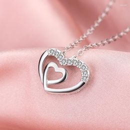 Chains FoYuan Silver Colour European And American Jewellery Female Love Zircon Necklace Ballet Girl Personality Sweet WishJewelry