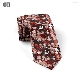 Bow Ties Fashion 8cm Wide Anime Necktie Fun Personality Men Women Shirt Suit Accessories Student Casual Business Wedding Party