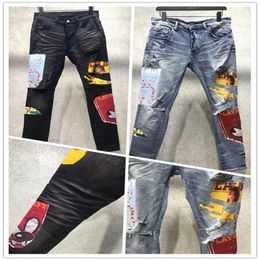 Arrival 2022ss Mens jeans Fashion High Quality Comfortable Men Casual Slim-leg Knee Patch Long Trousers Motorcycle Biker Pants Sim324s