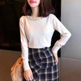 Women's Sweaters Elegant Pullover Knitted Bottom Sweater Heavy Work Nail Bead Women Autumn And Winter Female