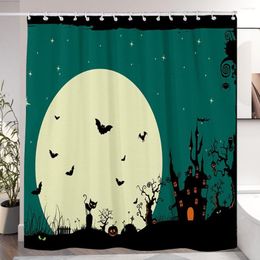 Shower Curtains Anti-mildew Curtain Spooky Halloween Sets Waterproof Fabric Decorations For Indoor Home