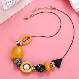 Pendant Necklaces Handmade Geometric Acrylic Pendants For Women Vintage Statement Bib Necklace Collar Jewelry Gifts