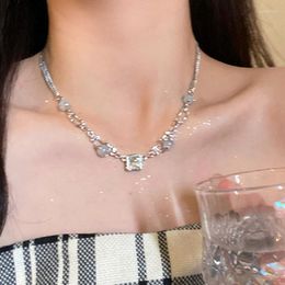 Chains Titanium Steel Moonstone Necklace Female Accessories High Sense Clavicle Chain Spice Girl Niche Design Opal