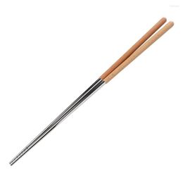 Chopsticks Non-slip Extra Long Stainless Steel Wooden Handle Frying Tool Cooking Accessories Kitchen Utensils