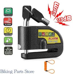 Bike Locks Motorcycle Bicycle Alarm Lock Scooter Bike Anti Theft Security Disc Brake Locks 110dB Loud Warning 1.5M Reminder Rope 230824