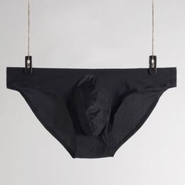 Underpants Nylon Thin Solid Men Underwear Seamless Ice Silk Breathable Briefs Big Penis Pouch Sexy Panties Plus Size Jockstrap Gay Lingerie