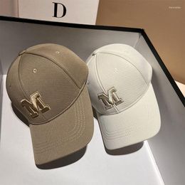 Ball Caps Unisex Baseball Cap Kpop Three-dimensional Embroidery M Letter Snapback Bone Breathable Deepening Design Chapeau Femme