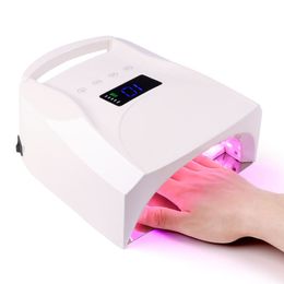 Nail Dryers 96W Rechargeable Nail Lamp with Handle Cordless Gel Polish Dryer Manicure Machine UV light for Nails Wireless Nail UV LED Lamp 230824