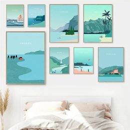 Canada Ireland Budapest Hawaii Denmark Sweden Travel Landscape Canvas Painting Wall Art Seascape Poster Prints Living Room Bedroom Home Decor No Frame Wo6