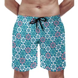 Men's Shorts Gym Retro Mod Print Swimming Trunks Vintage Flower Comfortable Sportswear Large Size Beach Short Pants