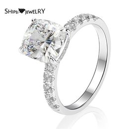Cluster Rings Shipei 925 Sterling Silver Princess Cut Greated Moissanite Diamonds Gemstone Wedding Fine Jewelry Engagement Ring Fo279u